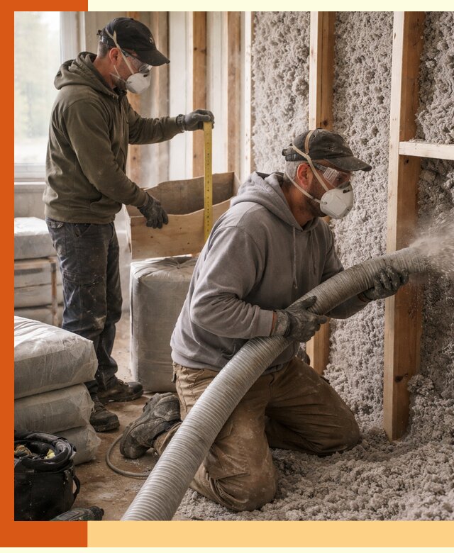 Утепление таунхауса эковатой в Холмске для максимально теплых стен