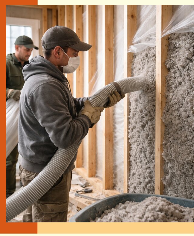 Утепление каркасного дома эковатой в Холмске — качественно и надолго