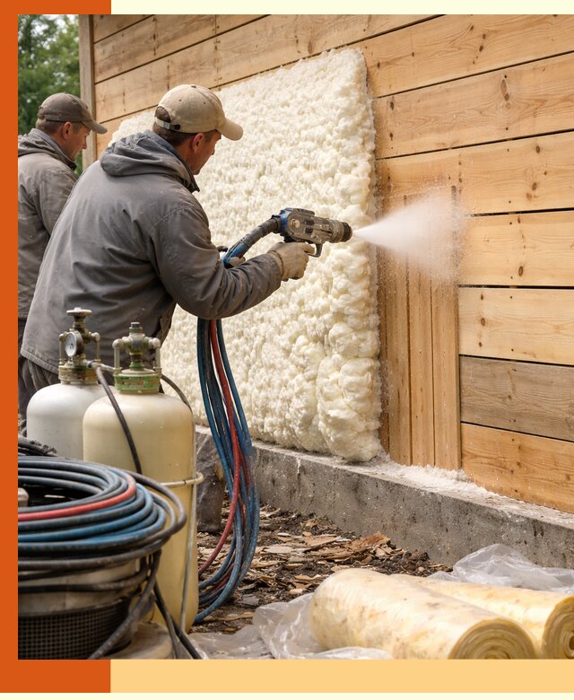 Утепление деревянного дома пенополиуретаном в Холмске