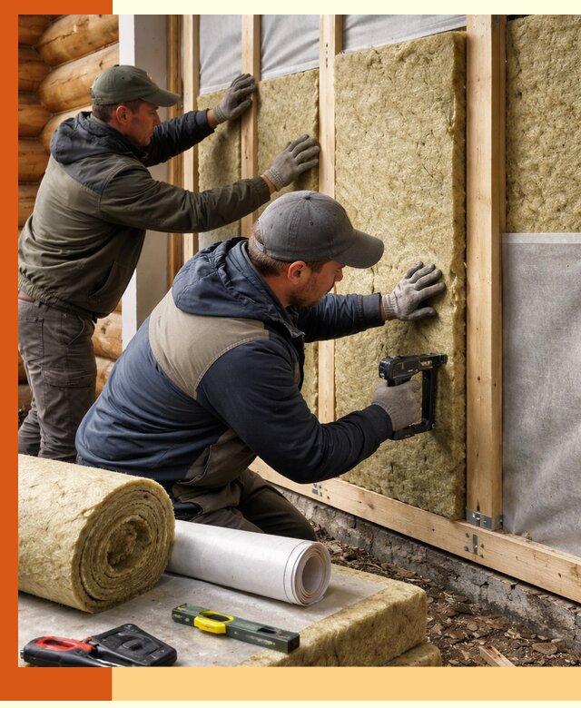 Утепление бревенчатого дома под ключ в Холмске