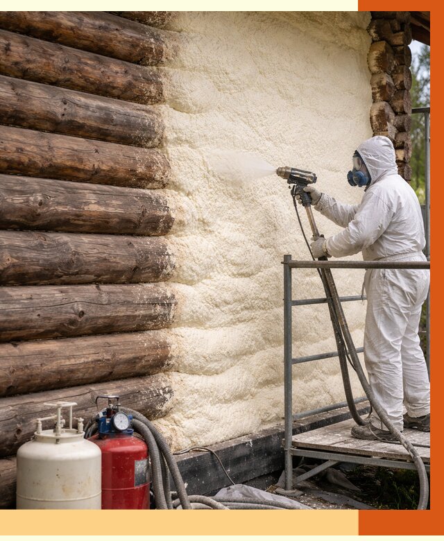 Утепление бревенчатого дома ППУ в Холмске под ключ от 6419 руб. | ТепломастерХлм