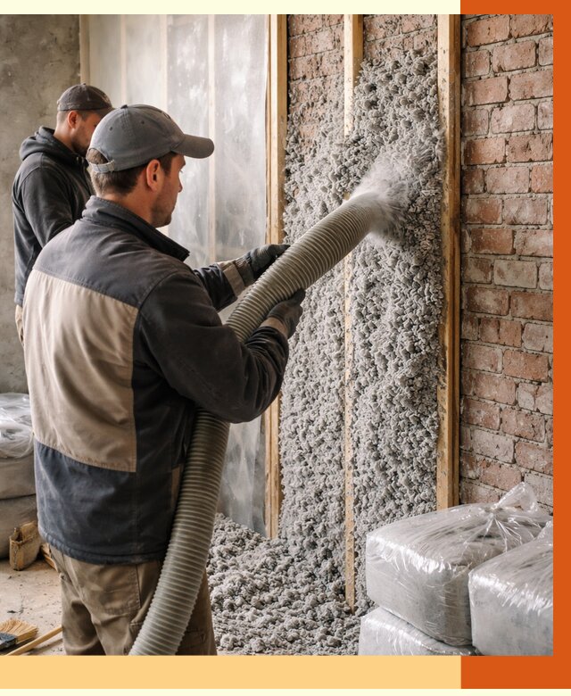 Утепление кирпичного дома эковатой в Холмске от 2414 руб./м² | ТепломастерХлм