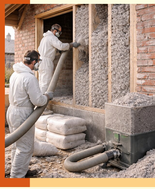 Утепление кирпичного дома эковатой в Холмске