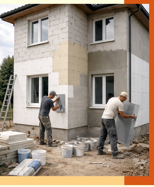 Утепление дома из газобетона в Холмске от 4314 руб./м² — заказать у ТепломастерХлм