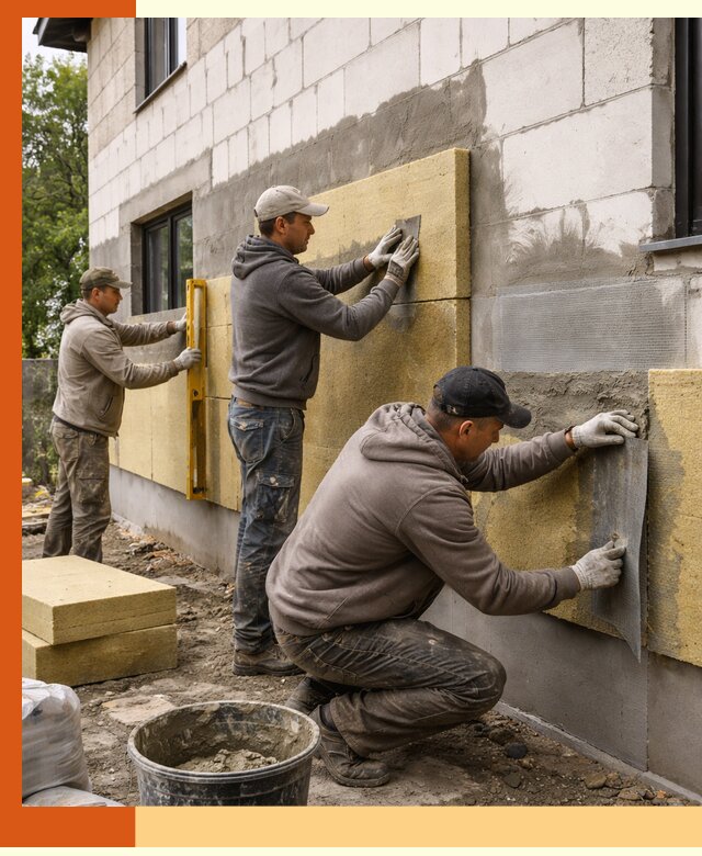 Утепление дома из газобетона в Холмске качественно и долговечно