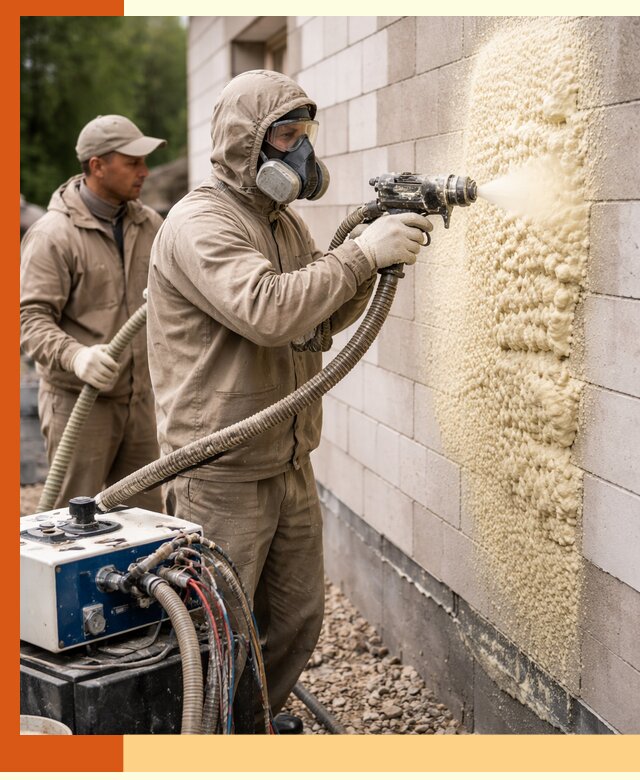 Утепление дома из газобетона ППУ в Холмске — надежная теплоизоляция