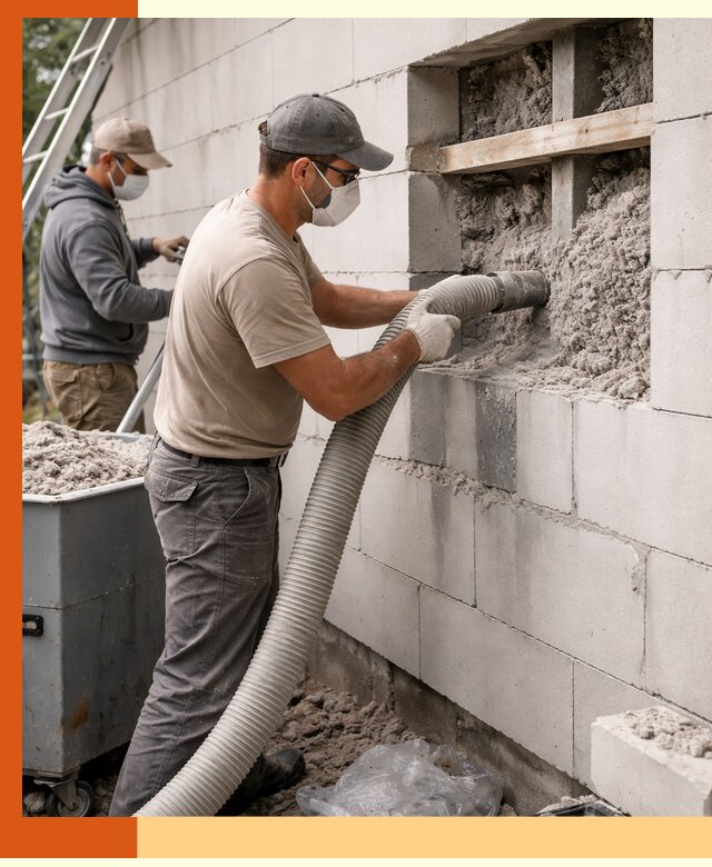 Утепление дома из газобетона эковатой в Холмске