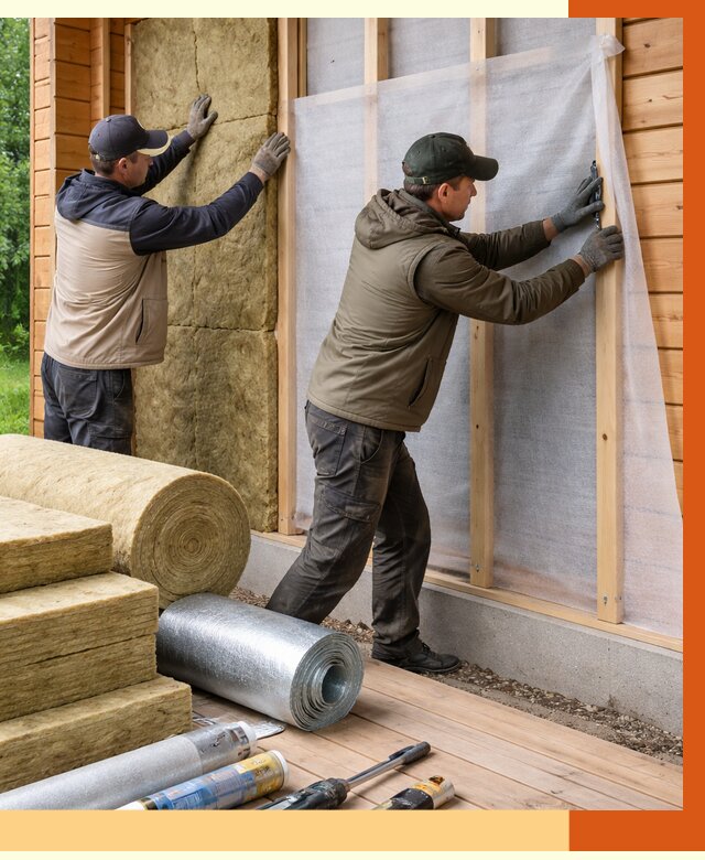 Утепление дома из двойного бруса в Холмске от 4930 руб./м² — ТепломастерХлм под ключ