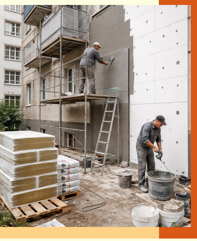 Утепление квартиры снаружи в Холмске от 6317 руб/м2 под ключ | ТепломастерХлм