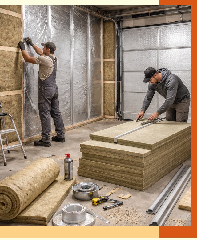 Утепление гаража в Холмске от 4622 руб/м2 — комплексное утепление ворот и стен | ТепломастерХлм