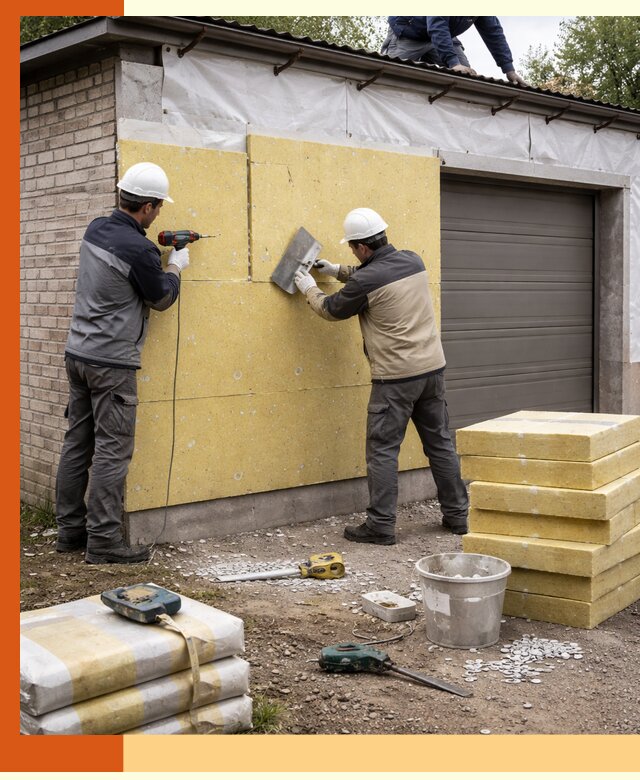 Утепление гаража снаружи в Холмске качественно и надёжно