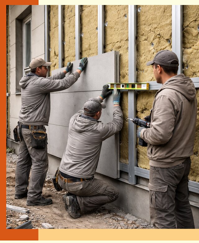 Утепление вентилируемого фасада под ключ в Холмске