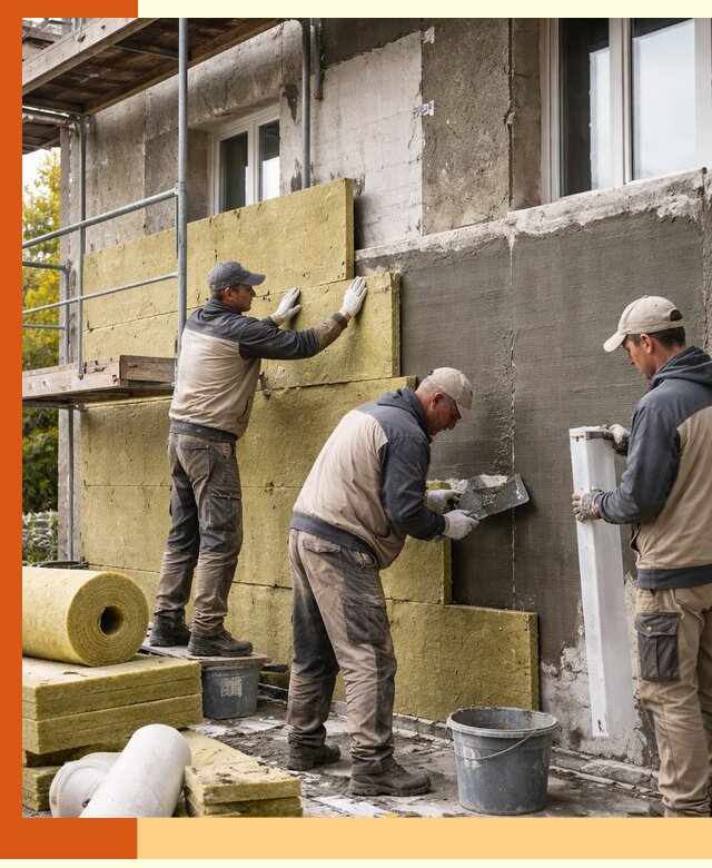 Утепление фасада зданий и домов в Холмске