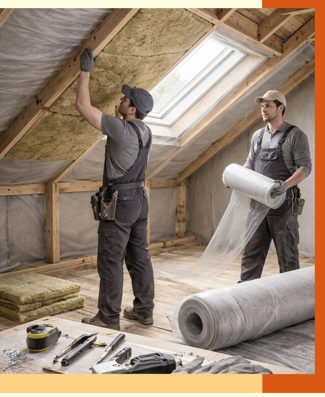 Утепление крыши изнутри мансарды в Холмске от 4314 руб./м² | ТепломастерХлм