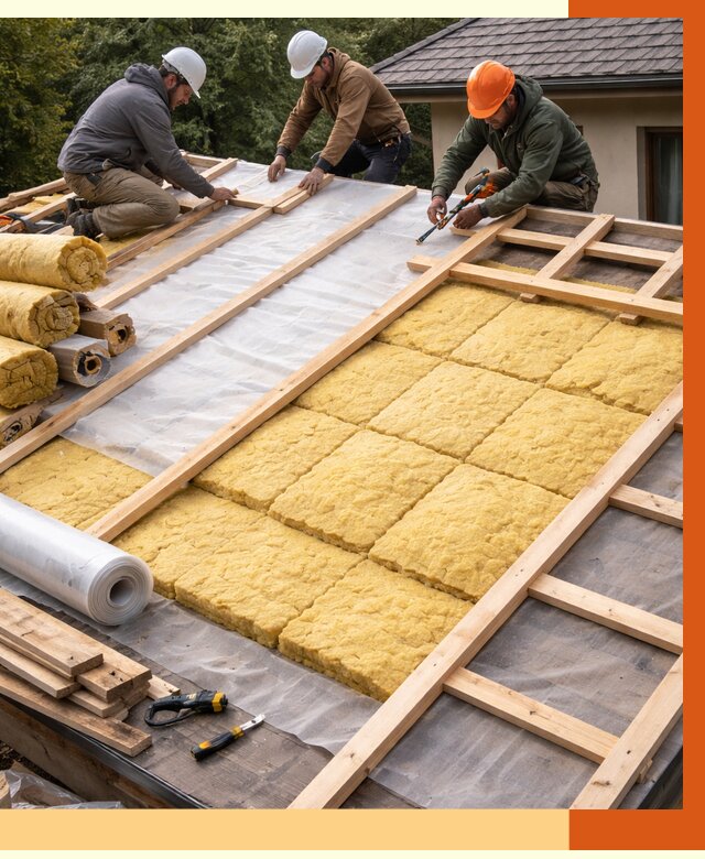 Утепление скатной крыши в Холмске от 1284 руб./м2 под ключ | ТепломастерХлм