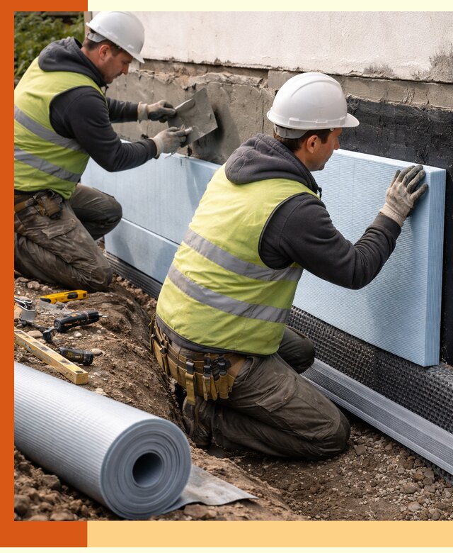 Утепление фундамента снаружи в Холмске — профессиональная теплоизоляция