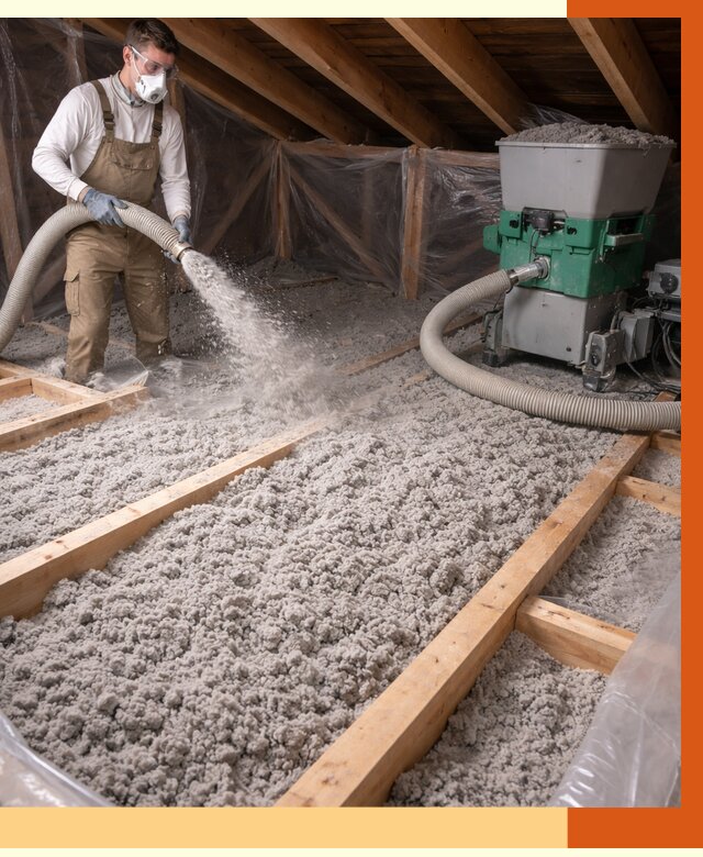 Утепление чердака эковатой в Холмске от 1489 руб/м2 — заказать у ТепломастерХлм