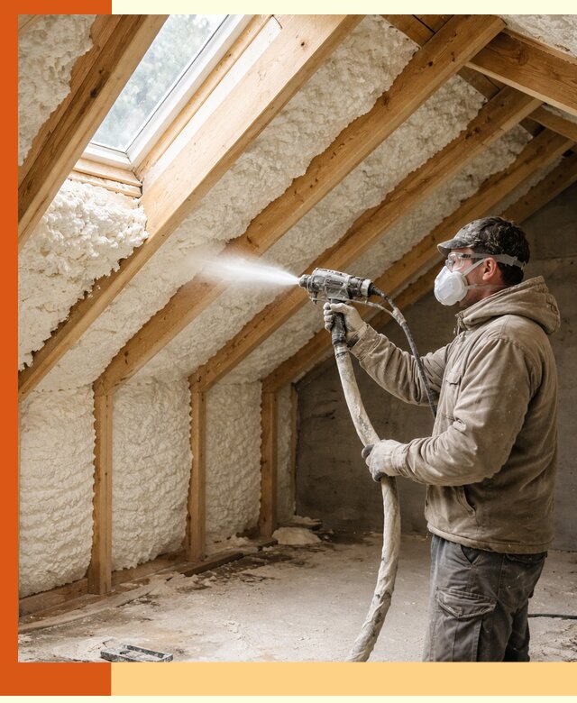 Утепление мансарды ППУ в Холмске быстро и надежно