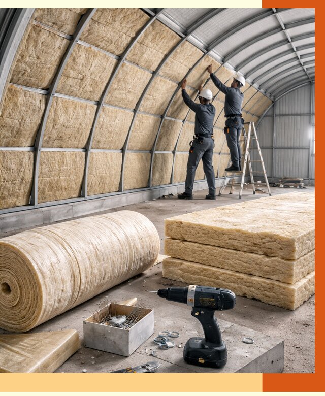 Утепление арочного ангара в Холмске от 3287 руб./м2 под ключ | ТепломастерХлм