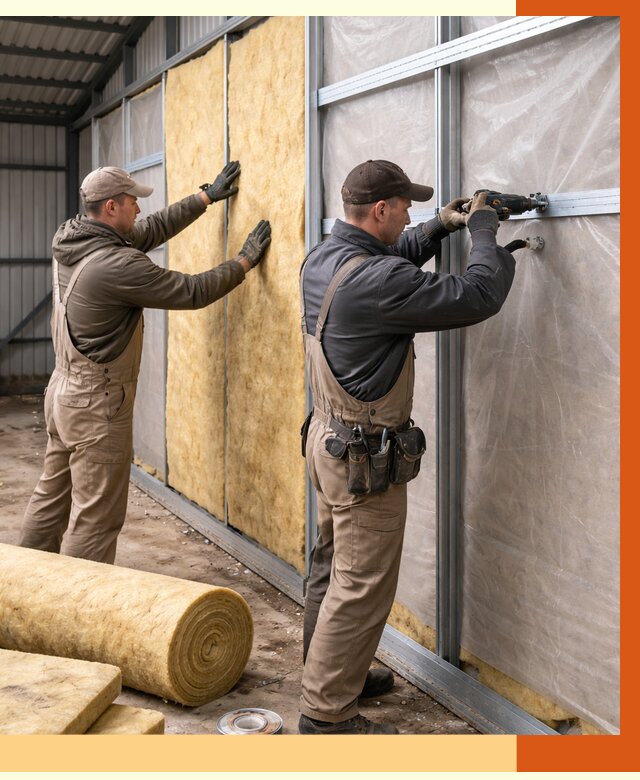 Утепление металлического ангара в Холмске от 4879 руб/м2 — услуги под ключ | ТепломастерХлм