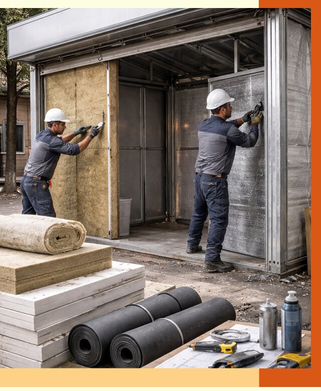 Утепление павильона шаурма в Холмске под ключ от 1233 руб. за м² | ТепломастерХлм