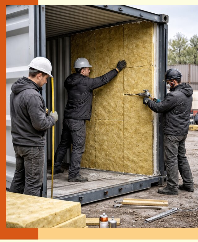 Утепление морского контейнера в Холмске: надежная теплоизоляция и защита