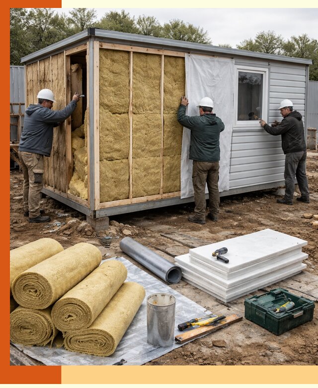 Утепление строительной бытовки под ключ в Холмске для любых условий