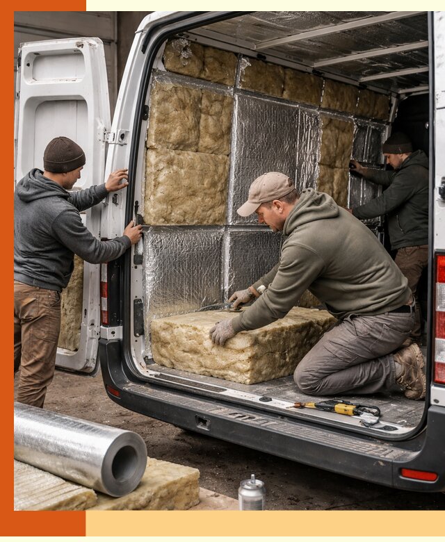 Утепление фургона в Холмске: профессиональная теплоизоляция и шумоизоляция
