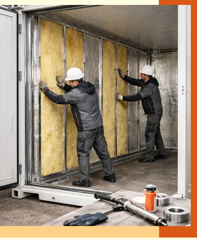 Утепление рефрижераторного контейнера в Холмске от 46220 руб./м² | ТепломастерХлм