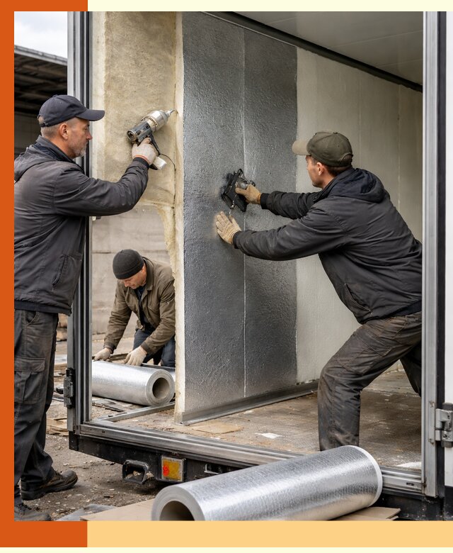 Утепление холодильного кузова в Холмске — монтаж и теплоизоляция