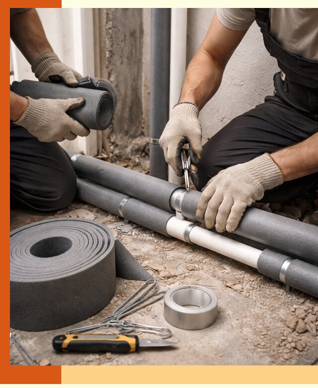 Утепление труб водоснабжения в Холмске — монтаж и защита сети