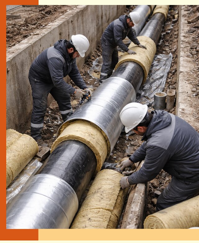 Утепление теплотрассы в Холмске: утеплительные работы и материалы