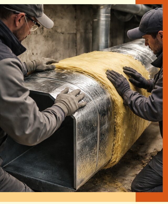 Утепление воздуховодов в Холмске от 4314 руб. — теплоизоляция вентиляции | ТепломастерХлм