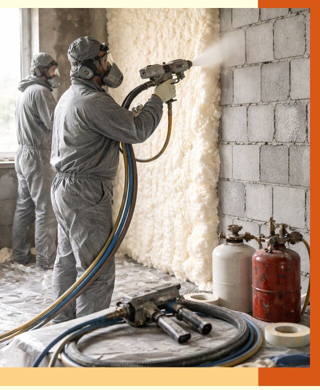 Утепление блочной стены ППУ в Холмске от 4365 руб./м² — ТепломастерХлм