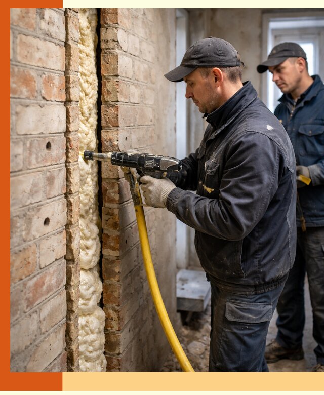 Межстеновое утепление пенополиуретаном в Холмске