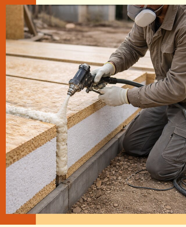 Утепление СИП-панелей пенополиуретаном (ППУ) в Холмске