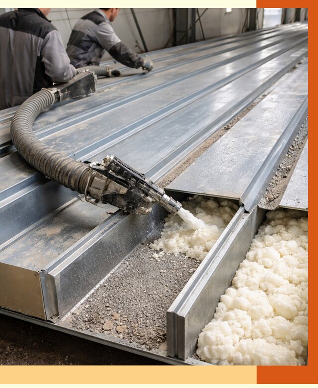 Заполнение пустот кровельных панелей в Холмске от 7395 руб. под ключ | ТепломастерХлм