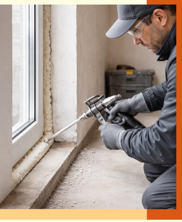 Герметизация стыков ППУ в Холмске от 1695 руб. за м2 — утепление примыканий под ключ | ТепломастерХлм