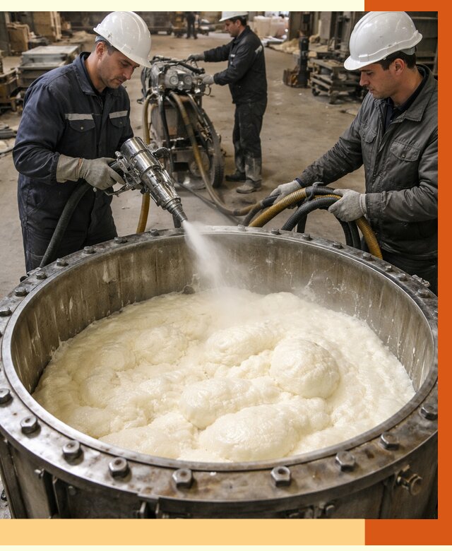 Заливка ППУ в емкости в Холмске от 7446 руб. — утепление емкости под ключ | ТепломастерХлм