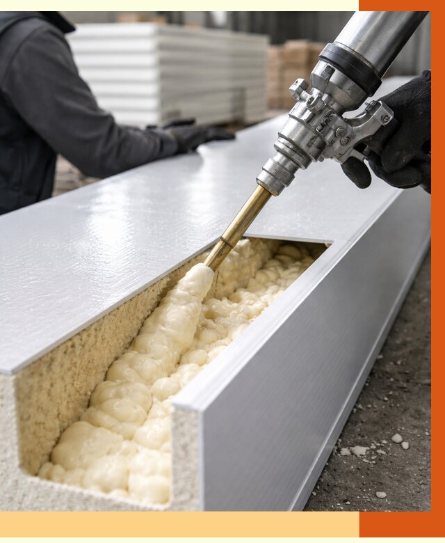 Заполнение пустот холодильных панелей в Холмске от 7703 руб. | ТепломастерХлм