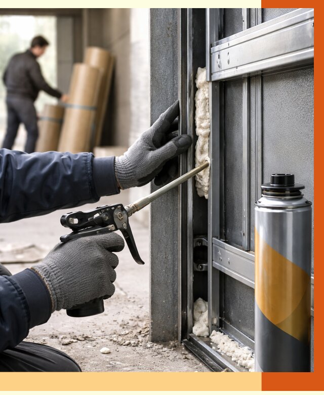 Заполнение пустот ворот в Холмске от 4622 руб. — заливка ППУ, утепление под ключ | ТепломастерХлм