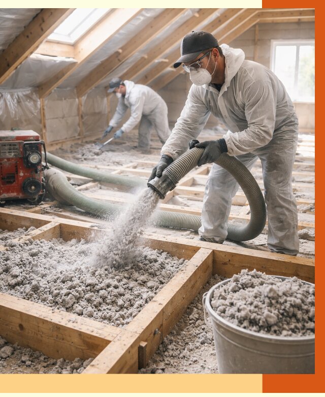 Утепление эковатой в Холмске от 3030 руб./м2 — монтаж и задувка | ТепломастерХлм