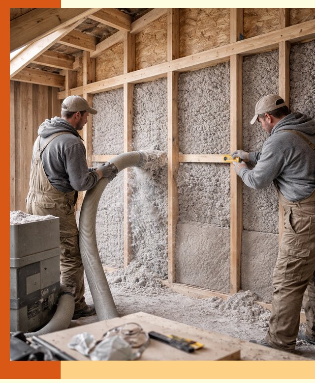 Утепление эковатой стен, потолков и перекрытий в Холмске