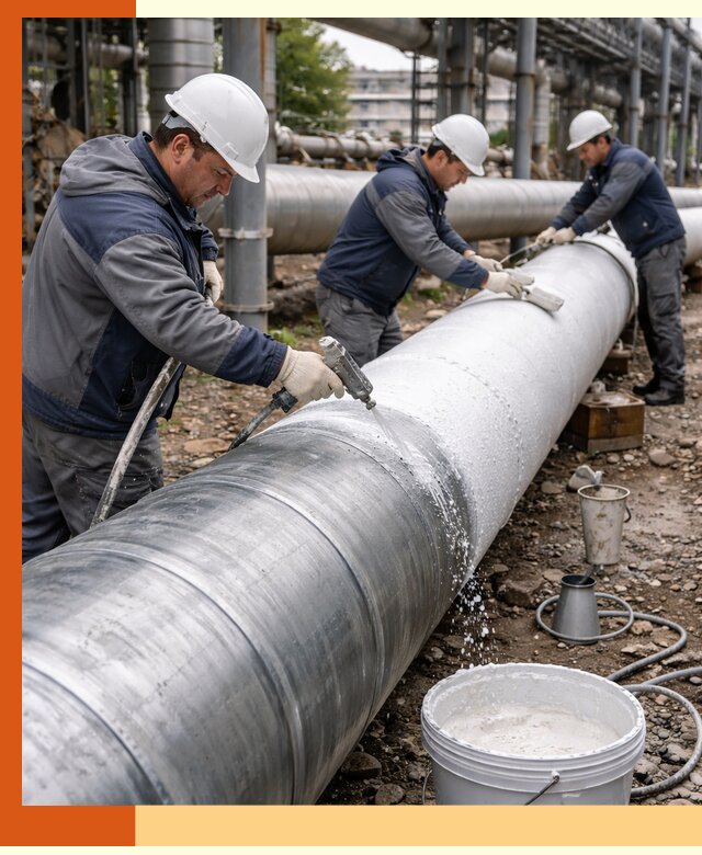 Утепление теплотрассы жидкой теплоизоляцией в Холмске