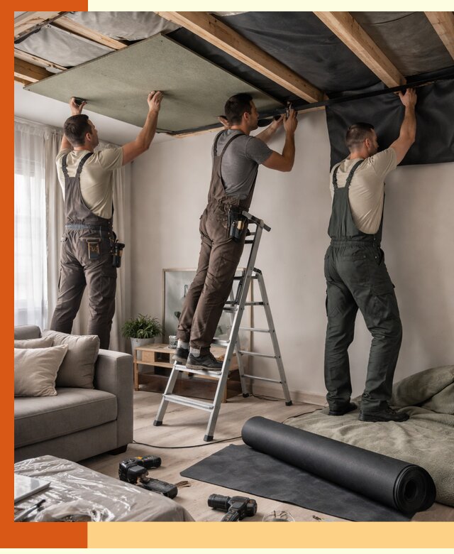 Шумоизоляция потолка в Холмске — профессиональное устранение шумов