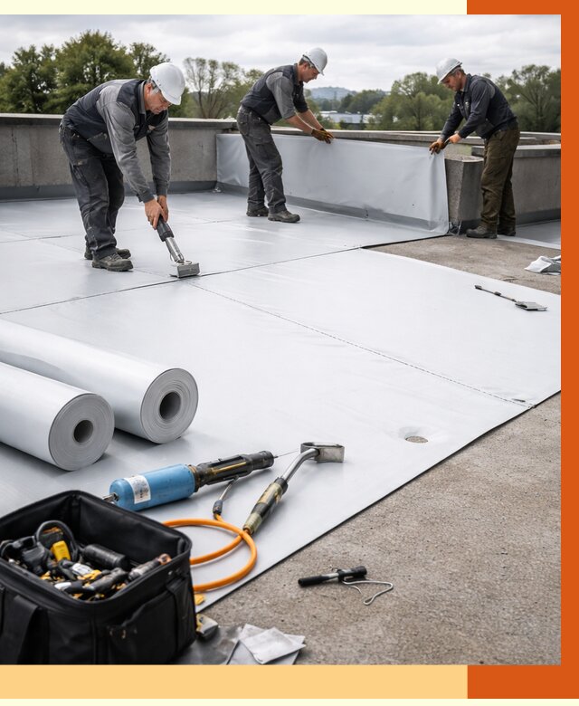 Гидроизоляция мембранной кровли в Холмске от 7703 руб./м² — профессионально | ТепломастерХлм