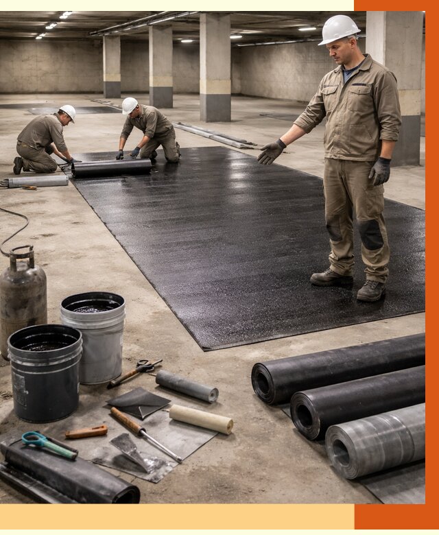 Гидроизоляция паркинга в Холмске от 1233 руб/м² — профессиональная защита | ТепломастерХлм