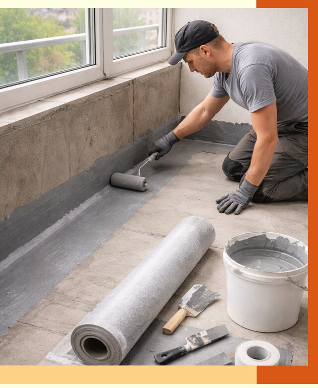 Профессиональная гидроизоляция балкона в Холмске от 4314 руб. | ТепломастерХлм