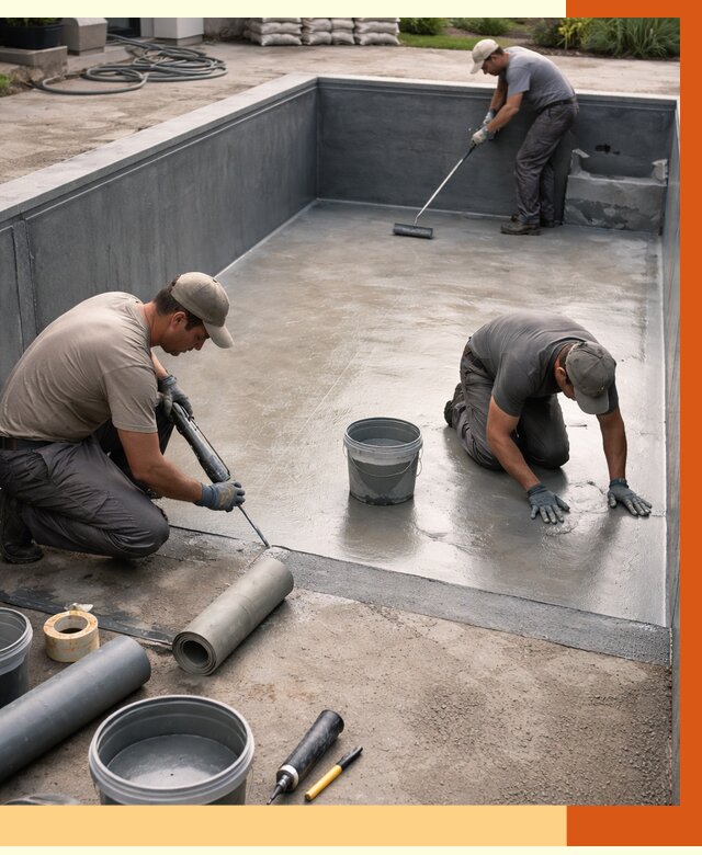 Профессиональная гидроизоляция бассейна в Холмске от 6676 руб. за м2 | ТепломастерХлм