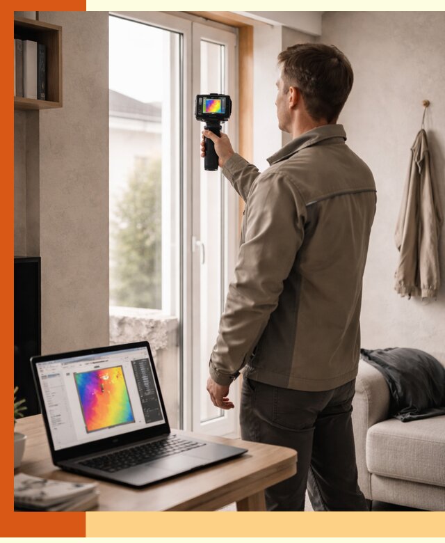 Тепловизионное обследование квартиры в Холмске для поиска утечек тепла